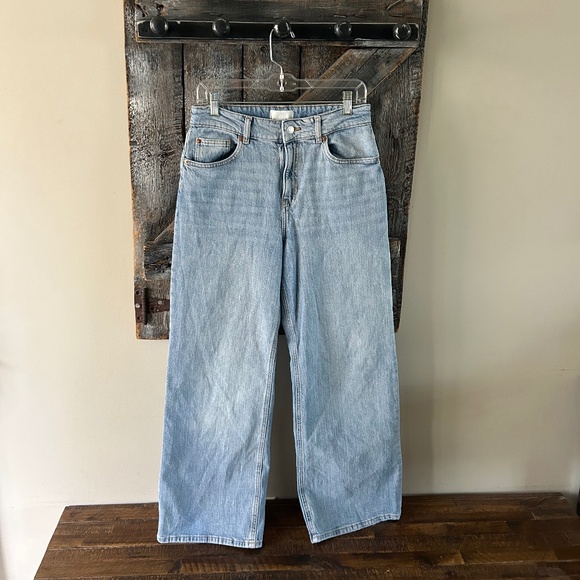 Women's H&M Stone Wash Wide Leg Jeans - Picture 1 of 3